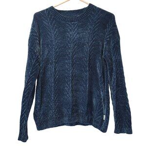 Orvis Blue Chenille Crewneck Sweater XS